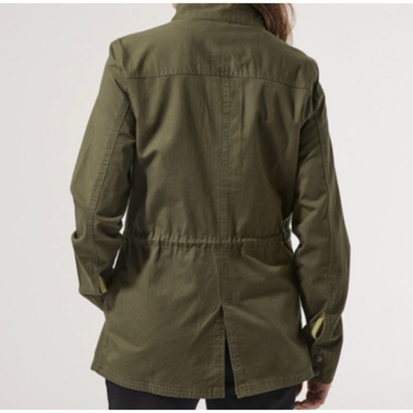 Pact Twill Field Jacket Womens Size Small Green Safari Utility Cargo Long Sleeve - Picture 5 of 11
